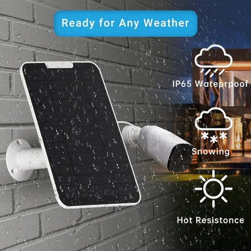 Vista 2 de Panel solar de carga de 5W de actualización compatible con Arlo Pro 3/Pro 4/Pro 5S/Ultra/Ultra 2/Go 2 Suministro de energía continua IP65 a prueba