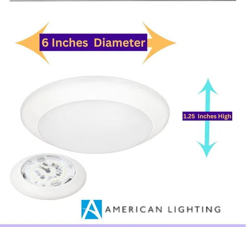Vista 5 de American Lighting QD6-30-WH - Lámpara de techo de montaje empotrado de disco rápido de 6 pulgadas - 3000K individual