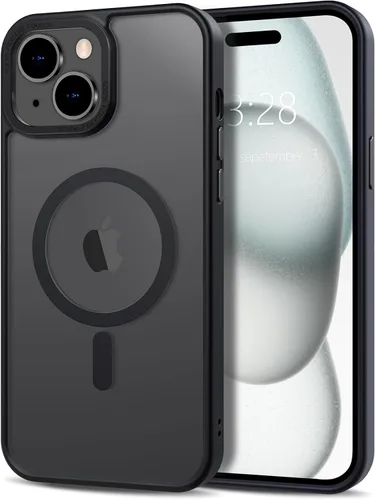 Vista 208 de Anuck - Funda magnética para iPhone 11 compatible con MagSafe, carcasa trasera mate translúcida dura, borde de TPU, delgada, resistente a impactos