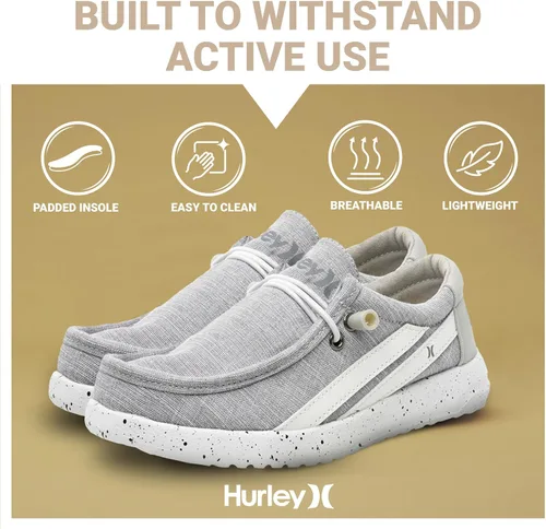 Vista 5 de Hurley Melky - Zapatos de lona para niños y niñas, mocasines con cordones