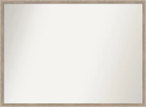 Vista 101 de Amanti Art Espejo de baño blanco para sobre el fregadero, 24 x 27 pulgadas, espejo de tocador rectangular con cuña de madera dura, marco de madera