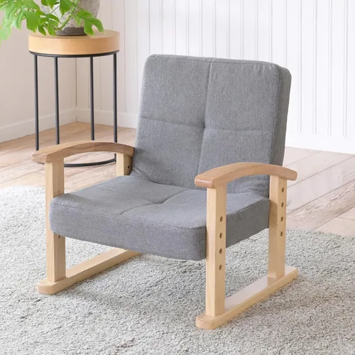 Vista 10 de Yamazen WSZ-53 (SBE/NA) Compact Chair with Armrests, Height Adjustment (2 Levels), Easy to Sit, High Seat Chair Width 20.9 x Depth 19.5 x Height