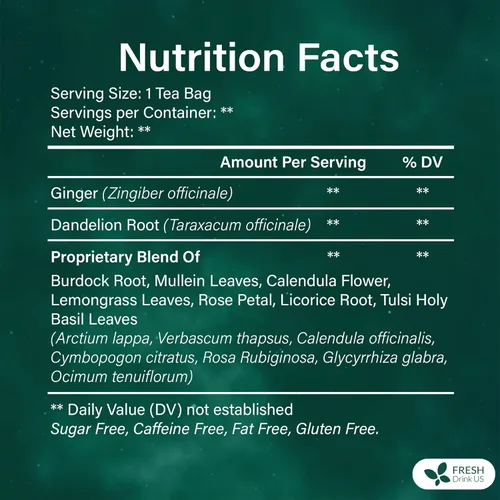 Vista 567 de FreshDrinkUS, 135 bolsas de té de jengibre y cúrcuma premium, ingredientes 100% naturales, mezcla hecha a mano de té de hierbas de cúrcuma