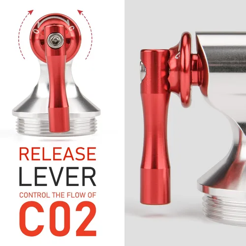 Vista 4 de Kits de inflado de CO2, compatible con válvulas Presta y Schrader, bomba de neumáticos de bicicleta de CO2 para bicicletas de montaña y carretera