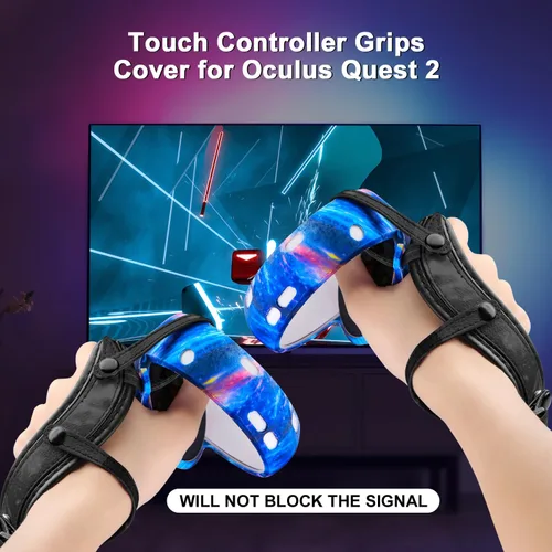 Vista 25 de VR Accessories for Oculus Quest 2, Silicone Face Cover/Controller Grip Cover/VR Shell Cover/Lens Cover/10PCS Disposable Eye Cover are Included in VR