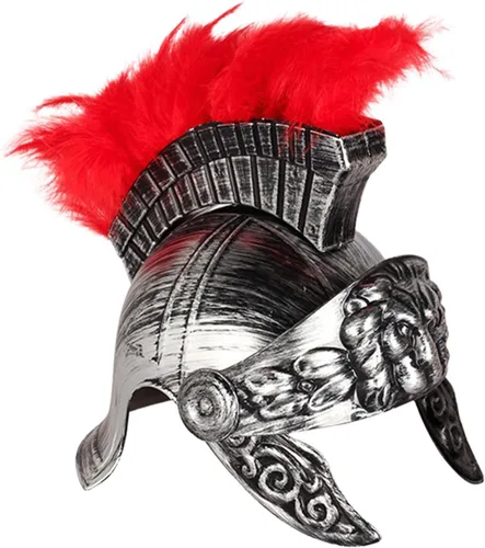Sparta - Casco para la cabeza, disfraz de caballero griego romano, sombrero para rendimiento, cosplay, fiesta, decoración del hogar, plateado con