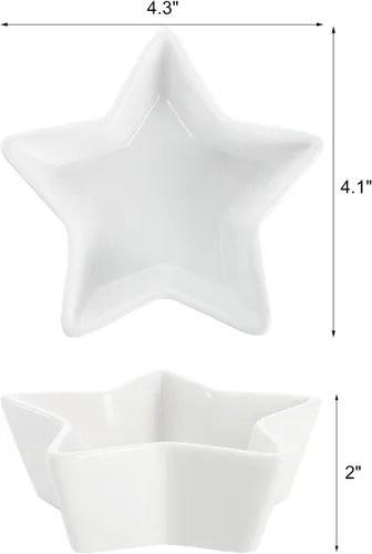 Vista 2 de ZEAYEA Juego de 10 platos para salsa, cuencos de salsa de soja de 3 onzas para Navidad, platos de cerámica de 4 pulgadas para salsa de soja