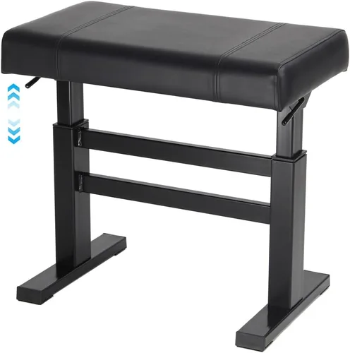 lumizone Banco de piano hidráulico de elevación – Banco de teclado ajustable en altura taburete de piano resistente con piel sintética de 23.62 x