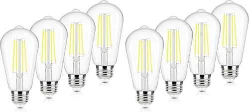 Vista 11 de Brightever Paquete de 4 bombillas LED Edison vintage equivalentes a 60 W, 6 W ST58 2700 K, bombillas de filamento LED antiguo blanco cálido, base