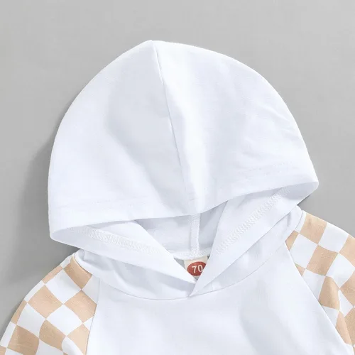 Vista 4 de Karesoull Conjunto de ropa para niños pequeños, sudadera de retazos, manga larga, pantalones lisos, para otoño e invierno