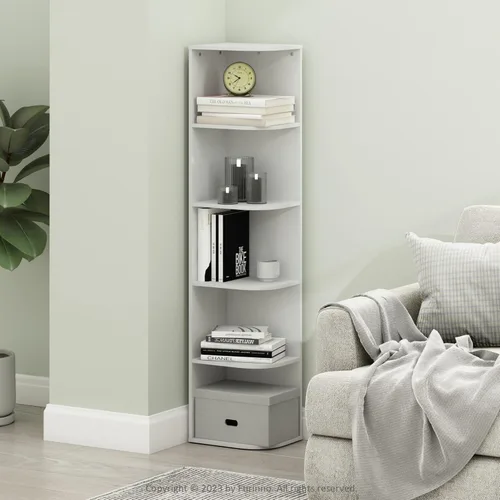 Vista 236 de Furinno - Estantería de cubos de 5 niveles serie Luder para libros y almacenamiento, color roble francés
