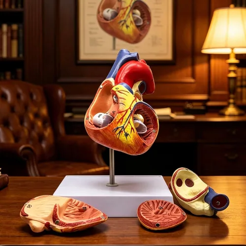 XINDAM Modelo anatómico de corazón humano ampliado 2X, modelo anatómicamente preciso de corazón, anatomía de esqueleto humano para ciencias, aula