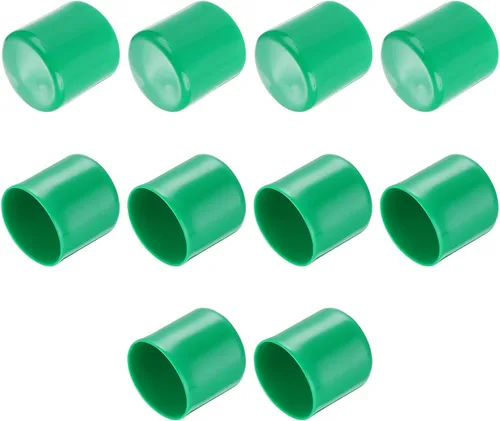 Vista 205 de uxcell 10 tapas de goma para extremos de 0.591 in de identificación, tapa de extremo redondo, protectores de rosca de tornillo, color negro
