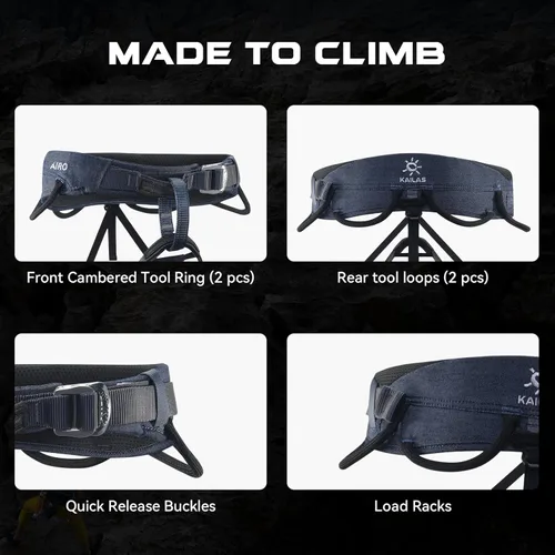 Vista 5 de KAILAS Airo Rock Climbing Harness Men Roofing Harness Safety Belt Mountaineering Rappelling Harness Women Adjustable