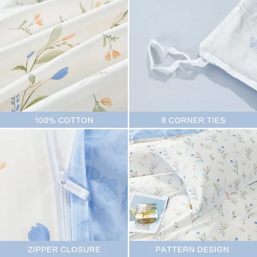 Vista 414 de SAPHREAS Juego de funda de edredón de algodón, tamaño King, a cuadros color gris oscuro y gris, geométrico, 3 piezas, 1 funda de edredón y 2 fundas