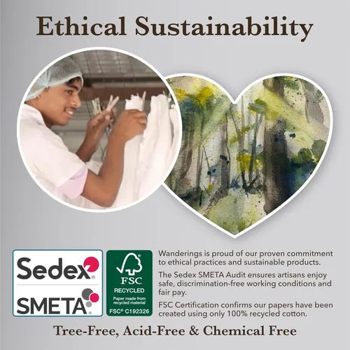 Vista 8 de Wanderings Papel en blanco hecho a mano con borde Deckle Edge 4 x 6 Paquete de 50 AcuarelaPapel mixto Invitaciones para guardar la fecha