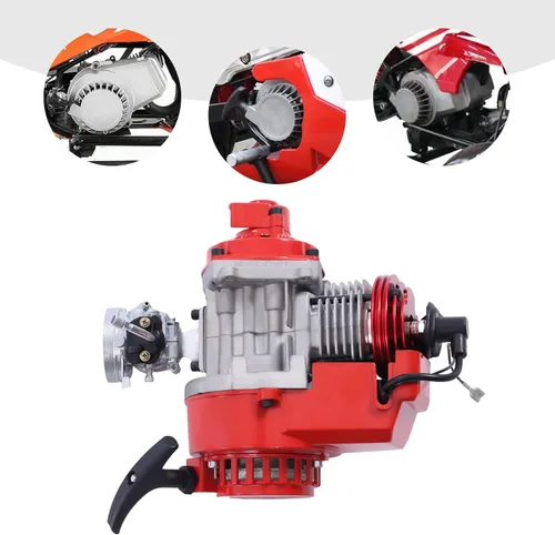 Vista 3 de Kits de motor de motor de gasolina de 2 tiempos de 49 CC, arranque de un solo cilindro refrigerado por aire (para mini motocross, scooter, ATV) 6
