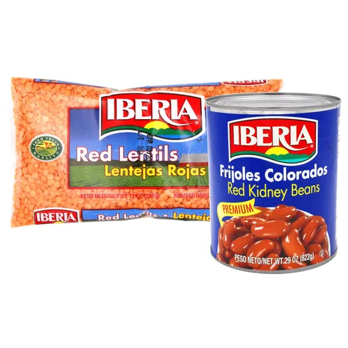 Iberia Frijoles de lentejas rojas, 12 onzas + frijoles rojos Iberia de 29 onzas