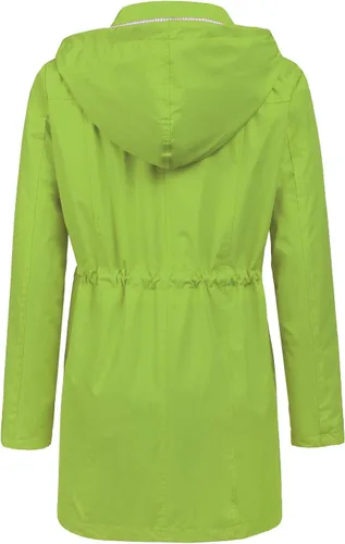 Vista 3 de Lomon - Chaqueta impermeable larga con capucha para mujer, forro cortavientos, chaqueta de viaje, S-XXL