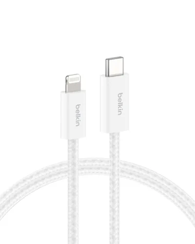 Vista 9 de Belkin Cable USB C con conector Lightning, 6.6 pies, cable de carga rápida suave, flexible, cable de carga Lightning para iPhone 14 y series