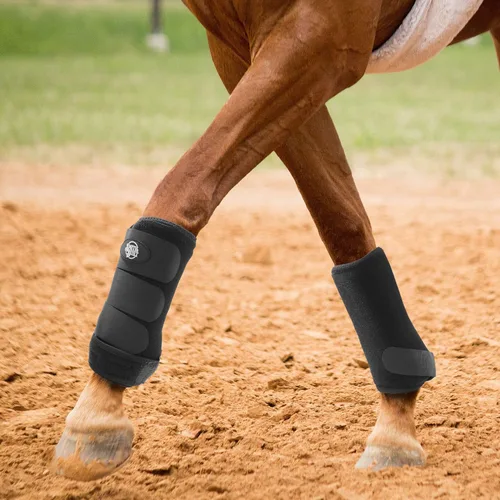 Vista 4 de SmithBuilt Botas deportivas de neopreno para caballo, medianas, par de envolturas deportivas protectoras equinas