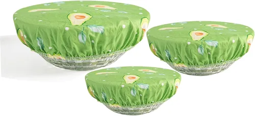 Vista 7 de Ochine 3 fundas reutilizables para tazones en 3 tamaños, tela elástica, fundas reutilizables de tela para tazones, fundas elásticas