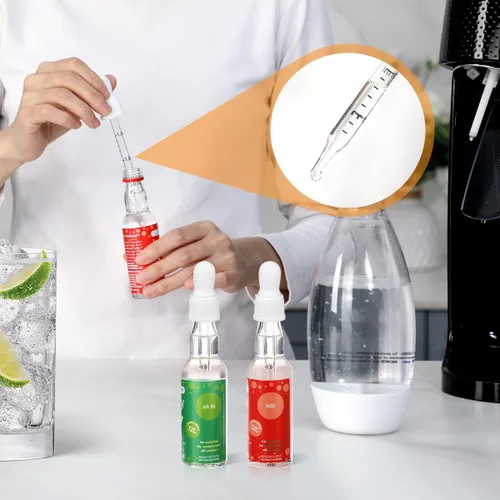 Vista 7 de Aieve Paquete de 6 pipetas con cuentagotas de vidrio compatibles con los sabores SodaStream Bubly Drops