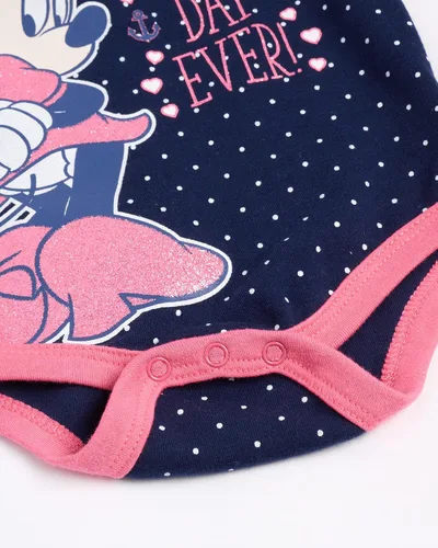 Vista 5 de Disney Body de Minnie Mouse para bebés y niñas Paquete de 3 mamelucos de pelo fácil cambio de pañales Multi