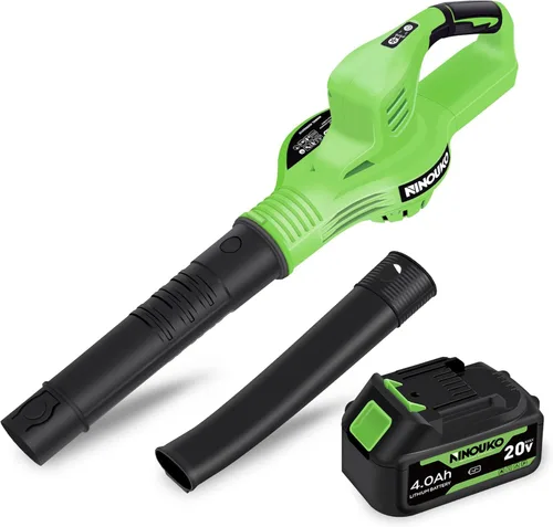 Soplador de hojas inalámbrico, soplador de hojas eléctrico de 20V con batería de 4000mAh y cargador, 2 modos de velocidad, sopladores de hojas