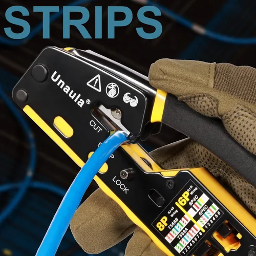 Vista 5 de Kit de Herramienta de Crimpado RJ45 de Paso Ethernet, Crimpadora Cat5 Cat6, Kit de Herramienta de Crimpado, Kit de Herramienta de Crimpado Ethernet