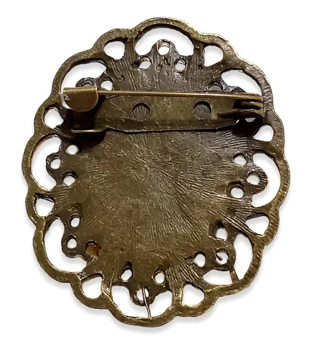 Vista 4 de Lady Skeleton Cameo Brooch in Antique Bronze Tone, Gothic Cameo Skeleton Brooch Pin