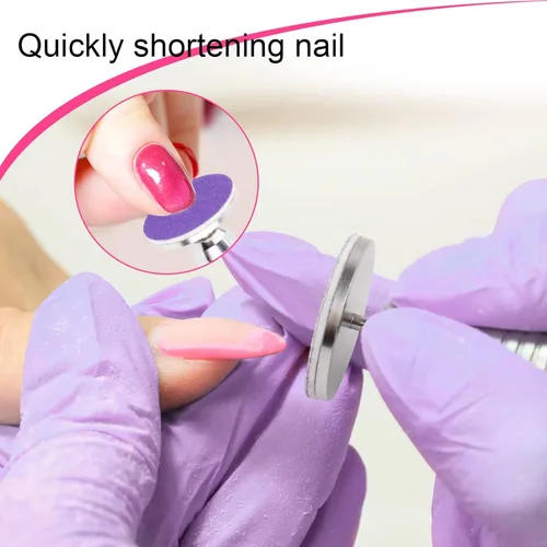 Vista 3 de Discos de papel de lija con broca de metal para uñas, discos de papel de lija de pie de 0.984 in, discos de papel de lija #80 # 150 # 240