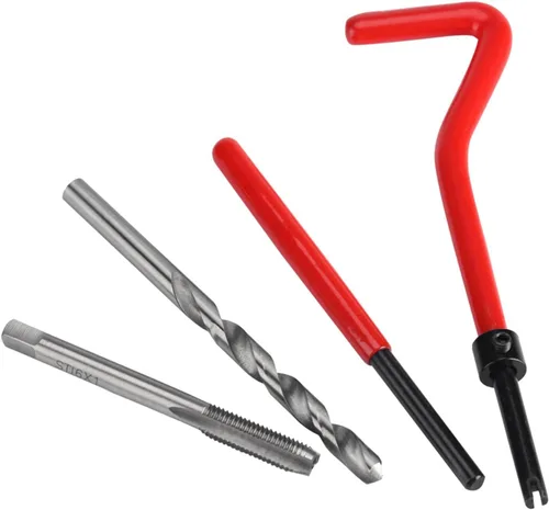 Vista 2 de Kit de 30 piezas de inserción de reparación de rosca M6 compatible con herramientas manuales para reparación de automóviles, utilizado en reparación