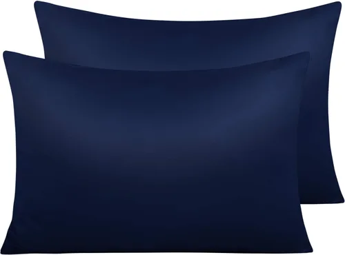 Vista 38 de NTBAY Fundas de almohada de satén con cremallera para cabello y piel, juego de 2 fundas de almohada estándar de lujo con cremallera oculta, 20 x 26