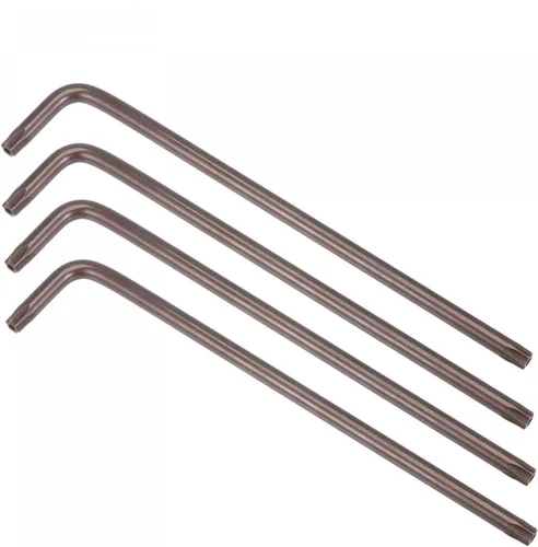 Vista 11 de uxcell T25 Anti manipulación Torx Star Key Bit Llave, forma de L 5.12 pulgadas brazo largo, acero S2 4 piezas