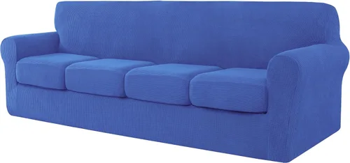 Vista 247 de CHUN YI Fundas para sofá de 7 piezas, lavables, fundas elásticas para sofá de 3 cojines con respaldo y fundas de cojín separados, protector