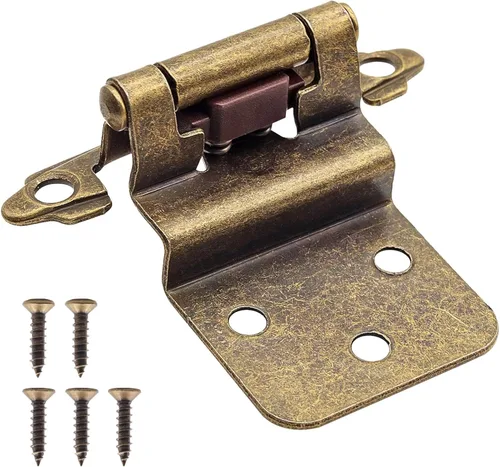 Bisagras de latón antiguo empotradas para puerta de gabinete de cocina, paquete de 6 (3 pares) Bisagra de gabinete de cocina oculta de cierre