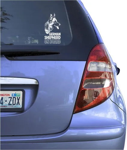 Calcomanía de vinilo transparente para ventana con diseño de Pastor Alemán, calcomanía artística