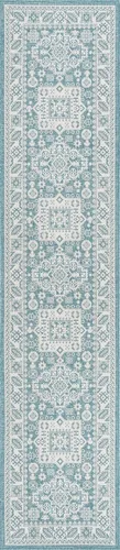 Vista 368 de Unique Loom Outdoor Aztec Collection Alfombra de área, Chalca (7 pies 10 pulgadas, cuadrada, azul/marfil)