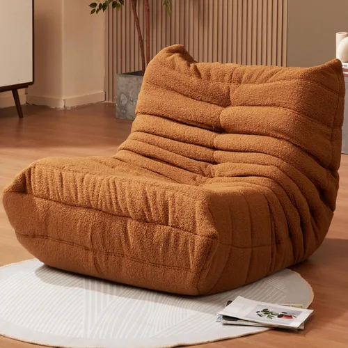 Vista 37 de Hobestluk Puf de espuma viscoelástica, puf grande con relleno, sofá perezoso para sala de estar, dormitorio, sala