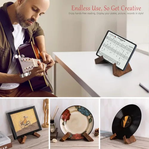 Vista 3 de Soporte para libro de cocina, soporte de madera para libro de recetas, soporte para libro de cocina para encimera de cocina, pantalla