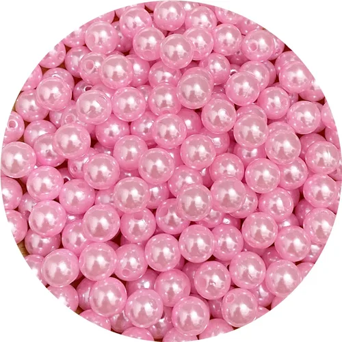 Vista 33 de 800 cuentas de perlas de 0.236 pulgadas (0.236 in) de satén redondas sueltas de plástico para hacer joyas, aretes, pulseras, collares, llaveros