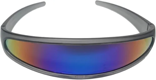 Vista 8 de zeroUV - Gafas de sol con visera de lente espejada de color cíclope estrecho futurista