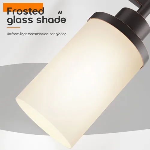 Vista 5 de Lámparas de pared sobre espejo de baño con vidrio esmerilado blanco, aplique de pared para porche, pasillo, entrada, bronce aceitado T001ORB-L1