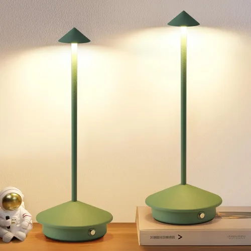Vista 14 de Juego de 2 lámparas de mesa modernas inalámbricas, lámparas LED de escritorio portátiles, iluminación con batería recargable de 5000mAh