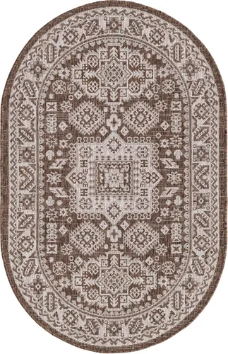 Vista 344 de Unique Loom Outdoor Aztec Collection Alfombra de área, Chalca (7 pies 10 pulgadas, cuadrada, azul/marfil)