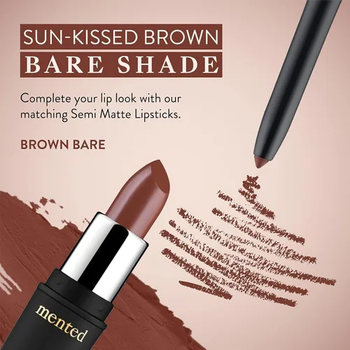 Vista 6 de Mented Cosmetics - Delineador de labios para mujer, lápiz labial color marrón oscuro, delineador de labios impermeable, vegano + maquillaje libre