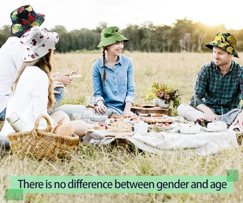 Vista 5 de Paquete de 4 sombreros unisex con estampado, sombrero de playa de algodón para mujer, viajes de verano, gorra reversible al aire libre, doble cara