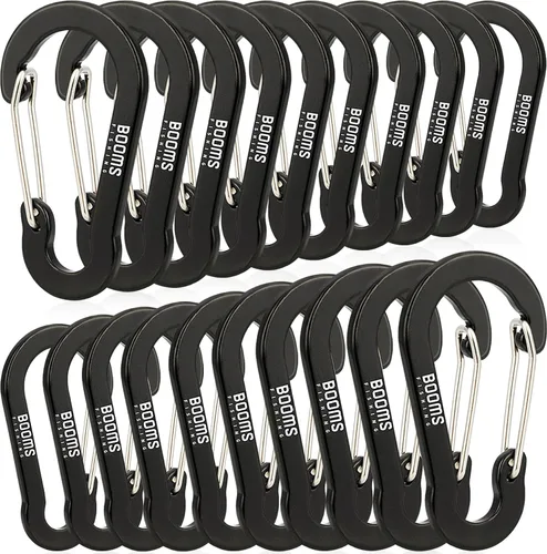 Booms Fishing CC1 - Mosquetón multiusos, paquete de 6 pequeños clips caribeños, mini llavero caribeaner clip de 2 pulgadas, mosquetones de aluminio