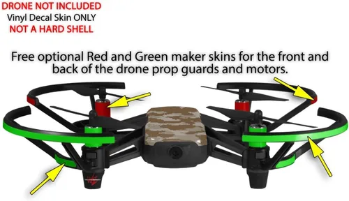 Vista 3 de Skin Wrap 2 Pack para DJI Ryze Tello Drone wraptorcamo desierto de camuflaje Digital Drone No Incluidas